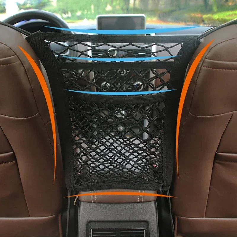 Veloro Backseat Storage Net - Car Organizer & Pet Barrier