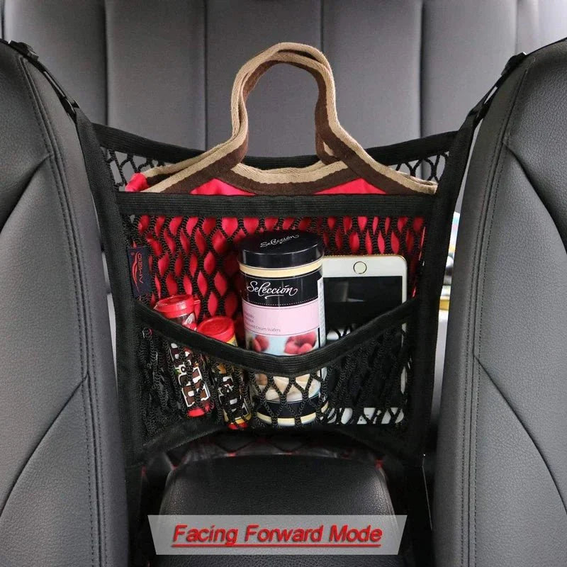 Veloro Backseat Storage Net - Car Organizer & Pet Barrier